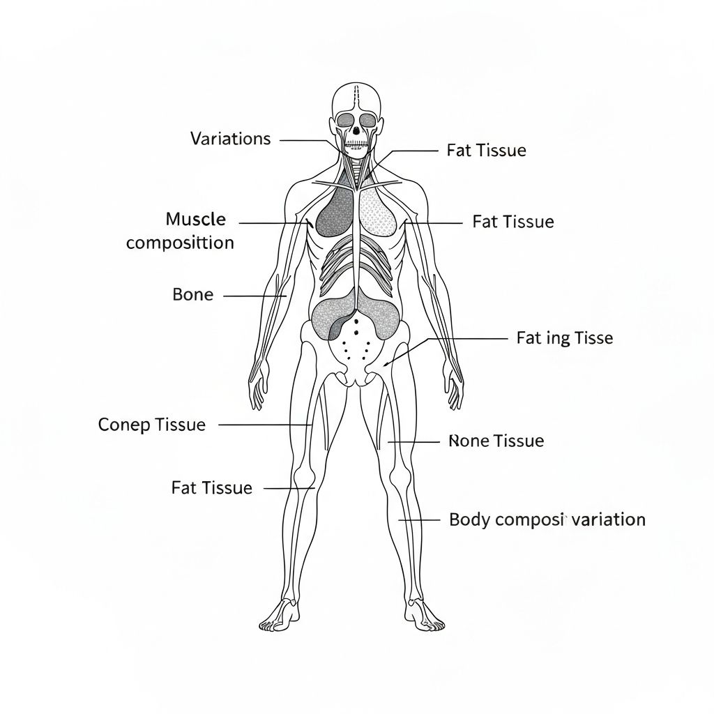 Scientific diagram showing body composition factors