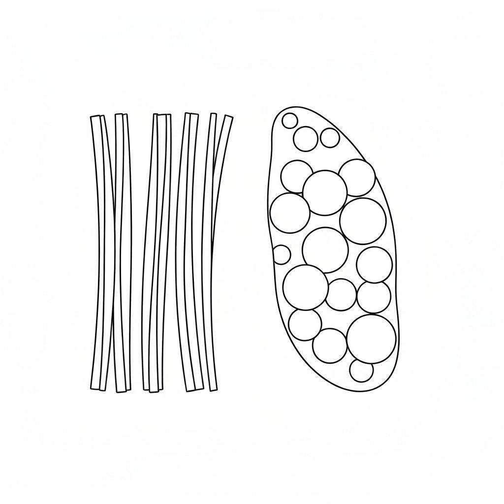 Scientific diagram of tissue types and muscle cells